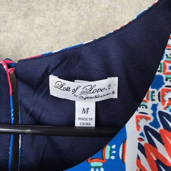 Sleeveless Geometric Print Shift Dress M By Lots Of Love - Picture 5 of 7